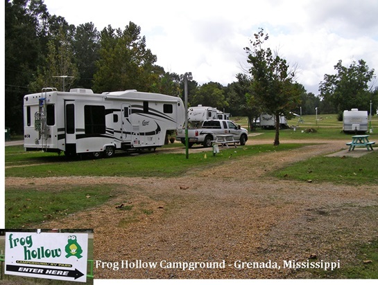 Frog Hollow Camp Ground and RV Park in Grenada, MS